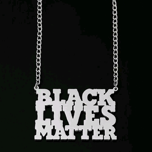 BLM BLACK LIVES MATTER LASER CUBAN CHAIN NECKLACE - Picture 1 of 7